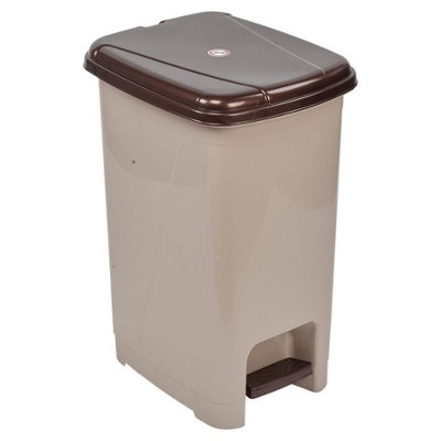 Urbn-Living Urbnliving 25L Slim Pedal Waste Recycling Bin Can Insert Step On Lid Kitchen Bathroom Cappuccino from B&Q