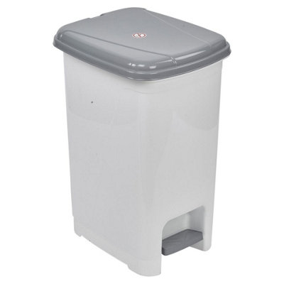 Urbn-Living Urbnliving 25L Slim Pedal Waste Recycling Bin Can Insert Step On Lid Kitchen Bathroom White from B&Q