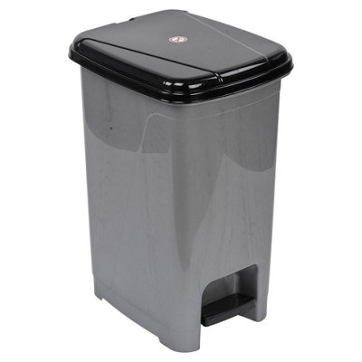 Urbn-Living Urbnliving 25L Slim Pedal Waste Recycling Bin Can Insert Step On Lid Kitchen Bathroom Grey from B&Q