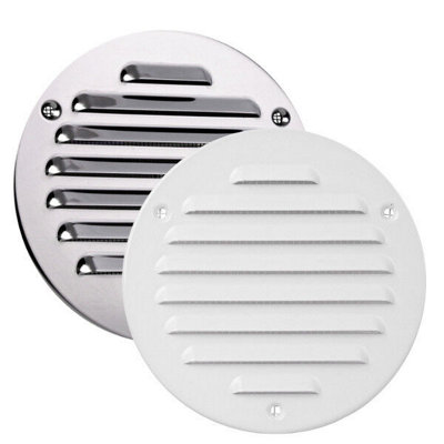 White Metal Round Air Vent Grille 125mm Mta16 from B&Q