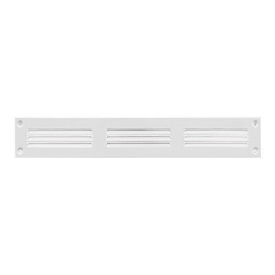 White Metal Air Vent Grille 300mm X 50mm With Fly Screen from B&Q