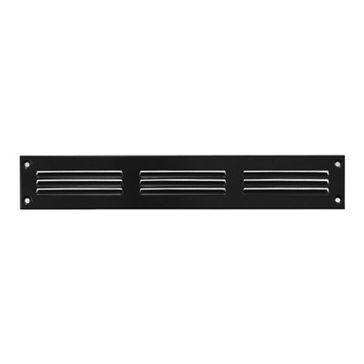 Black Metal Air Vent Grille 300mm X 50mm With Fly Screen from B&Q