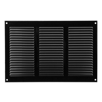 Black Metal Air Vent Grille 300mm X 200mm Fly Screen from B&Q