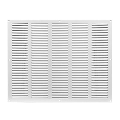 White Metal Air Vent Grille 500mm X 400mm Fly Screen Flat from B&Q