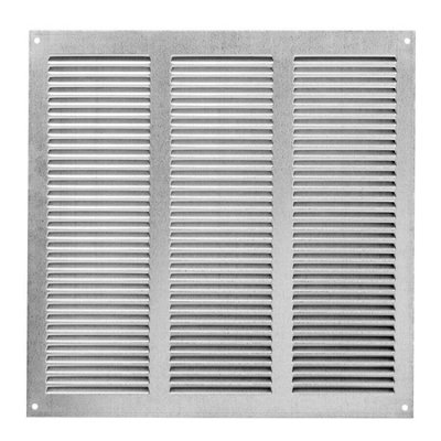Galvanised Steel Air Vent Grille 300mm X 300mm Fly Screen Flat from B&Q