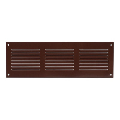 Brown Metal Air Vent Grille 300mm X 100mm With Fly Screen Flat from B&Q