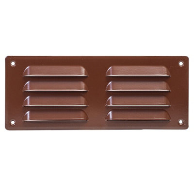 Brown Metal Air Vent Grille 260mm X 105mm With Fly Screen Flat from B&Q