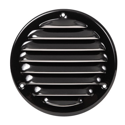 Black Metal Round Air Vent Grille 100mm / 140mm from B&Q