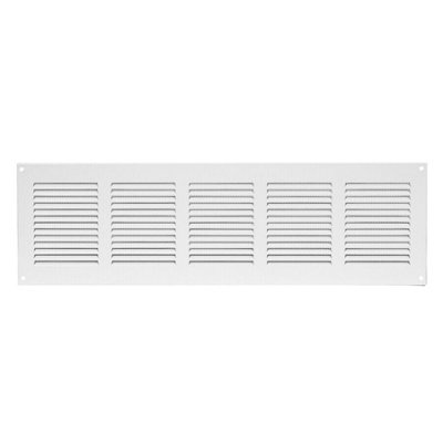 White Metal Air Vent Grille 500mm X 200mm Fly Screen from B&Q