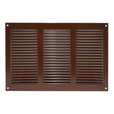 Brown Metal Air Vent Grille 300mm X 200mm Fly Screen from B&Q