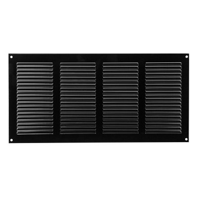 Black Metal Air Vent Grille 400mm X 200mm from B&Q