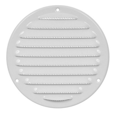 White Metal Round Air Vent Grille 125mm / 164mm from B&Q