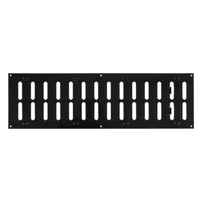 Black Metal Air Vent Grille 500mm X 150mm from B&Q