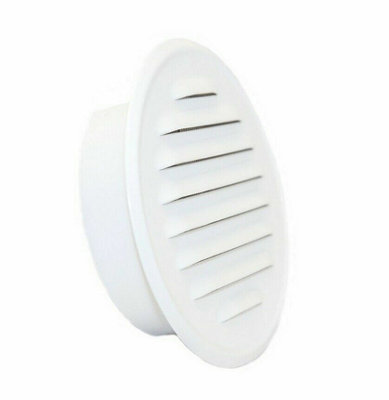100mm Metal White Round Air Vent Grille from B&Q