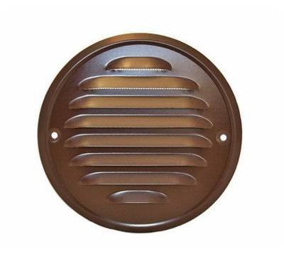 Metal Brown Round Air Vent Grille 100mm / 130mm from B&Q