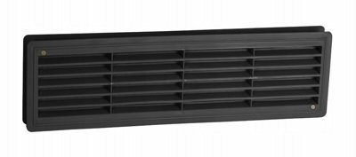 Bathroom Door Black Air Vent Grille 458mm X 135M from B&Q