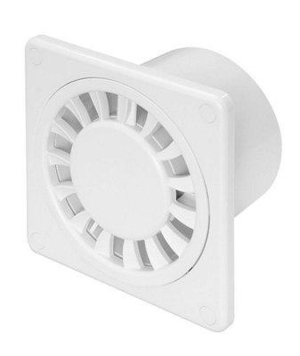 White Bathroom Extractor Fan 100mm / 4" With Non-Return Valve from B&Q