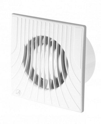 Modern White Bathroom Extractor Fan 120mm / 4.72" Basic Ventilator from B&Q