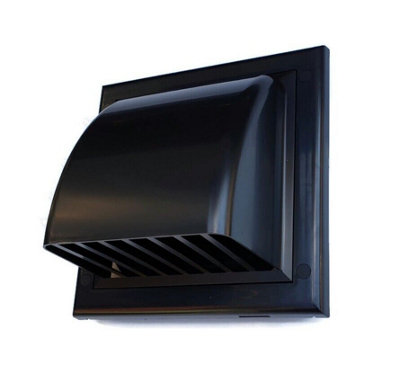 Black Air Vent Grille 190mm X 190mm / 100mm With Gravity Flap from B&Q