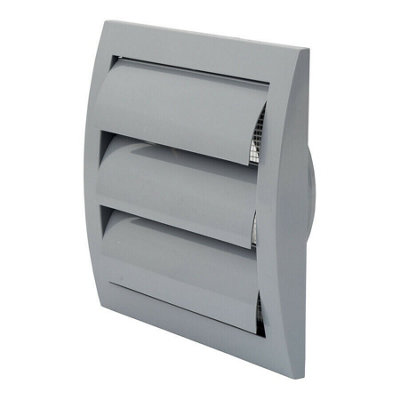 Grey Duct Gravity Flaps 150mm X 150mm / 100mm Vent Cover from B&Q