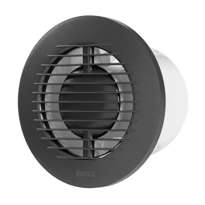 Anthracite Silent Round Bathroom Extractor Fan 100mm / 4" from B&Q