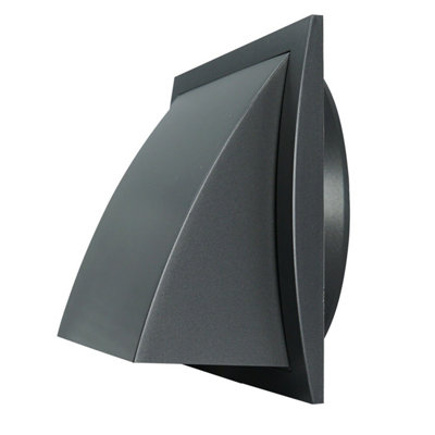 Anthracite Wall Outlet Duct Cowl 190mm X 190mm / 125mm Hose Flap Damper from B&Q