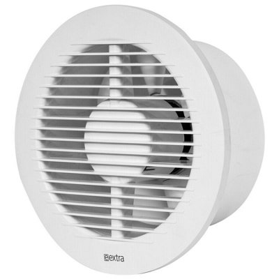 Silent Round Bathroom Extractor Fan 150mm / 6" With Timer from B&Q