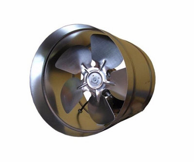Metal Industrial Inline Extractor Fan 210mm Air Flow Tube from B&Q