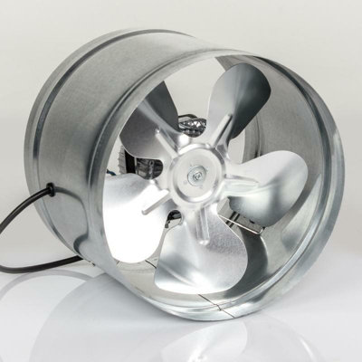 Metal Inline Extractor Fan 207mm / 8.15" Industrial Duct from B&Q