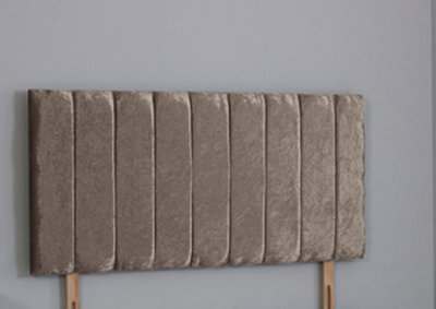 B&Q -  6Ft Superking 20Inch   Truffle  Crush Velvet 9 Panel Headboard