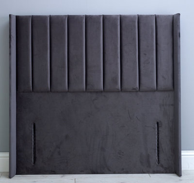 B&Q -  5Ft 54Inch  Duck Egg Plush Floorstanding Ameila Wing Headboard
