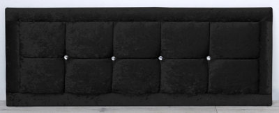 Comfy Deluxe 2Ft6 20Inch  Black Crush Velvet Venice With Diamond Buttons from B&Q