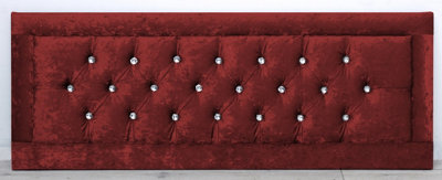 Comfy Deluxe 2Ft6 20Inch  Red Crush Velvet  Miami With Crystal Buttons from B&Q