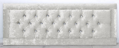 Comfy Deluxe 2Ft6 20Inch  White Crush Velvet  Miami With Crystal Buttons from B&Q
