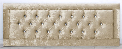 Comfy Deluxe 2Ft6 20Inch  Cream Crush Velvet  Miami With Crystal Buttons from B&Q
