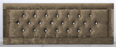 Comfy Deluxe 3Ft 20Inch  Truffle Crush Velvet  Miami With Crystal Buttons from B&Q