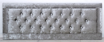 Comfy Deluxe 2Ft6 20Inch  Silver Crush Velvet  Miami With Crystal Buttons from B&Q