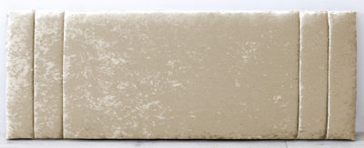 Comfy Deluxe 5Ft 26Inch  Cream Crush Velvet  Savannah Headboard from B&Q