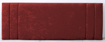 Comfy Deluxe 5Ft 26Inch  Red Crush Velvet Savannah Headboard from B&Q