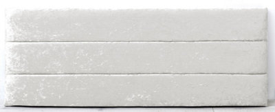 Comfy Deluxe 4Ft 26Inch  White Crush Velvet  Verona Headboard from B&Q