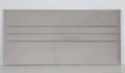 Comfy Deluxe 3Ft 26Inch  Grey Plush Velvet Paris   Headboard from B&Q