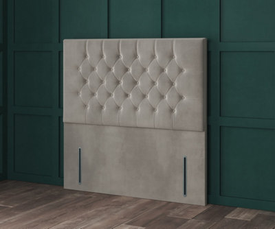 Comfy Deluxe 4Ft Pink Velvetto Chesterfield 54Inch Floorstanding Headboard from B&Q