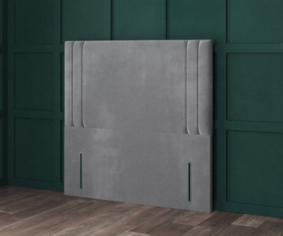 Comfy Deluxe 4Ft6 White Crush Velvet Savannah     Floorstanding 54Inch Headboard from B&Q