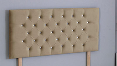 Comfy Deluxe 6Ft Superking 20Inch Mink Plush Chesterfield Headboard from B&Q