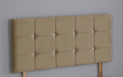 Comfy Deluxe 4Ft6 Double 26Inch  Mink Plush Cube Headboard from B&Q