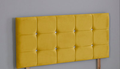 Comfy Deluxe 3Ft  Single 20Inch    Mustard  Plush Cube Headboard from B&Q