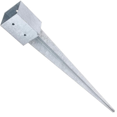 Ss8 Fence Post Support 121Mm X 121Mm / 900Mm (4.7" X 4.7") Pack Of: 4 Spike Holder Metal Drive In Stakes Rust Resistant Bracket