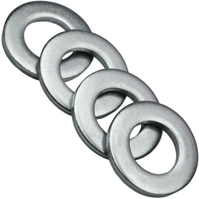 B&Q -  Form A M1414mm Washers Zinc Steel ( Pack Of: 2 ) Metal Washer Din 125 Durable Connection Enhancement For Nuts And Bolts