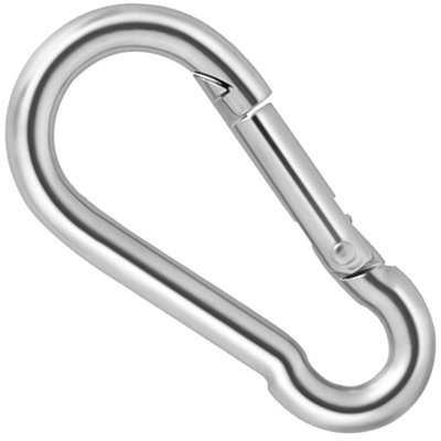 SS8 Carabiner Hook Clip M10 X 100mm ( Pack Of: 10 ) Heavy Duty Snap Hook Spring Clip Galvanised Steel from B&Q