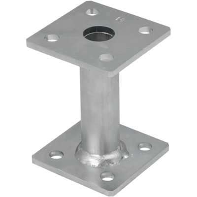 SS8 Bolt Down 100mm ( Pack Of: 2 ) Pergola Elevated Post Base Support Heavy Duty Galvanised 4mm Fence Foot BracketFencingDecking